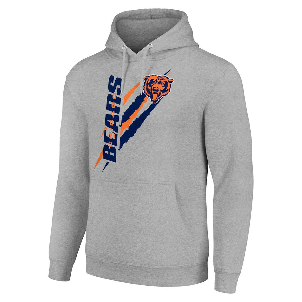 Chicago Bears Starter Unisex Color Scratch Fleece Pullover Hoodie - Heather Gray sale