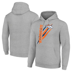 Denver Broncos Starter Unisex Color Scratch Fleece Pullover Hoodie - Heather Gray on sale