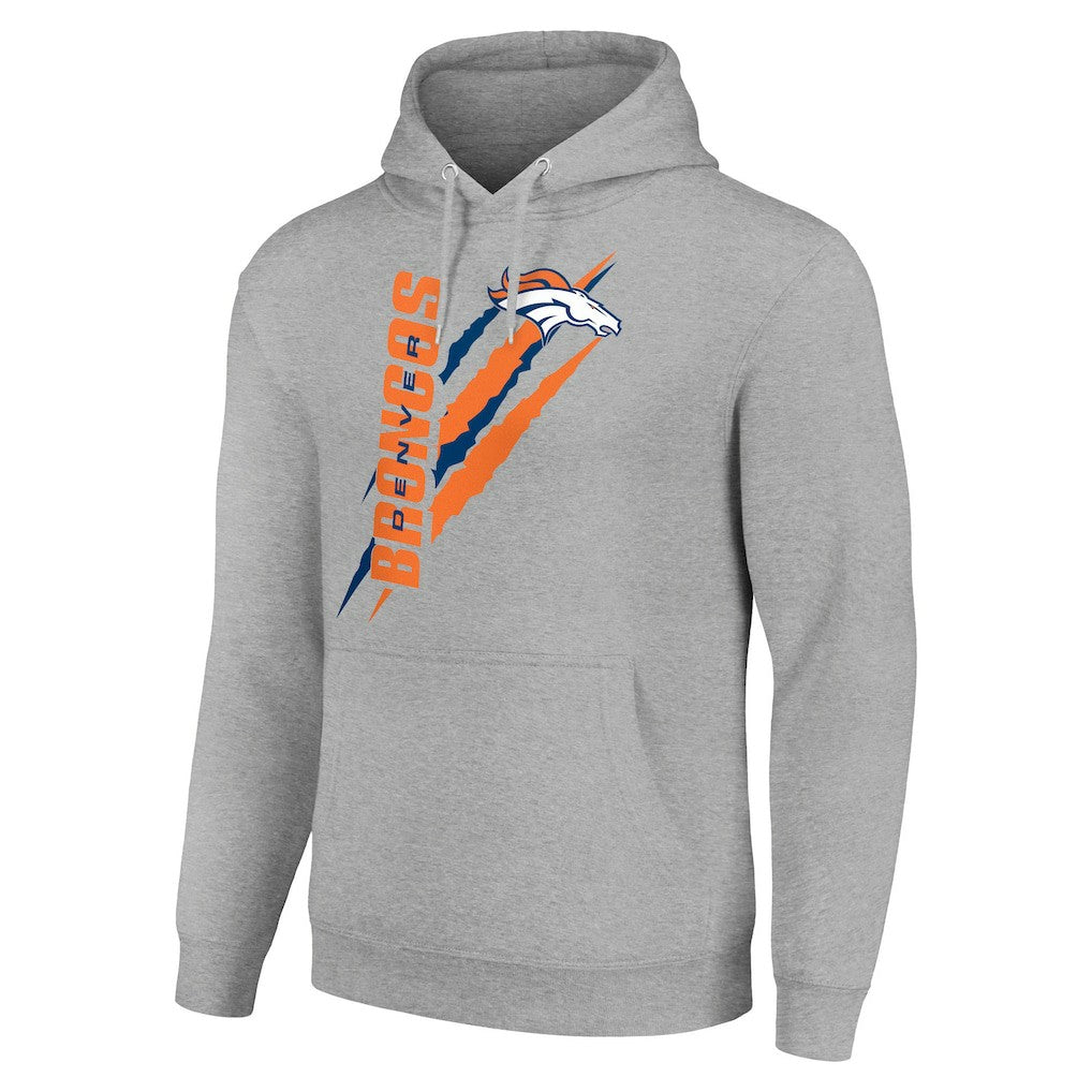 Denver Broncos Starter Unisex Color Scratch Fleece Pullover Hoodie - Heather Gray on sale