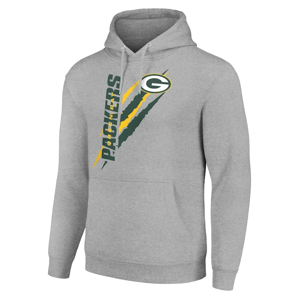 Green Bay Packers Starter Unisex Color Scratch Fleece Pullover Hoodie - Heather Gray outlet