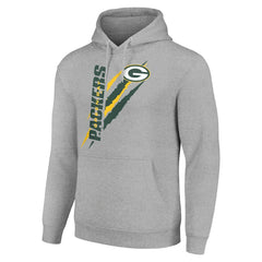 Green Bay Packers Starter Unisex Color Scratch Fleece Pullover Hoodie - Heather Gray outlet