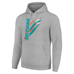 Miami Dolphins Starter Unisex Color Scratch Fleece Pullover Hoodie - Heather Gray outlet
