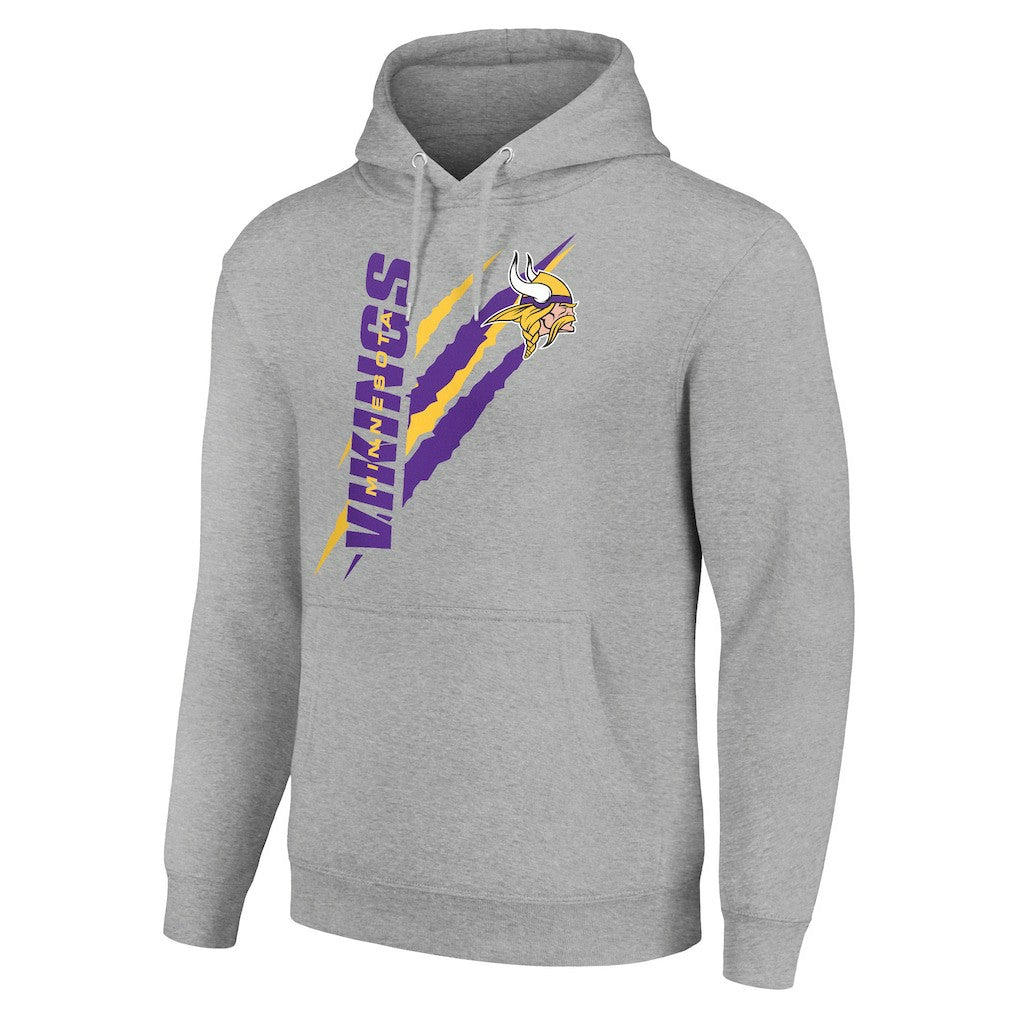 Minnesota Vikings Starter Unisex Color Scratch Fleece Pullover Hoodie - Heather Gray cheap