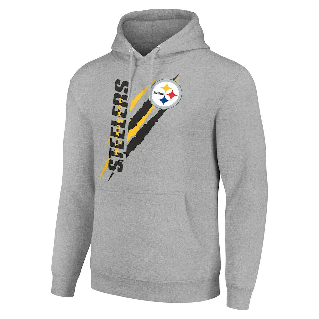 Pittsburgh Steelers Starter Unisex Color Scratch Fleece Pullover Hoodie - Heather Gray for sale