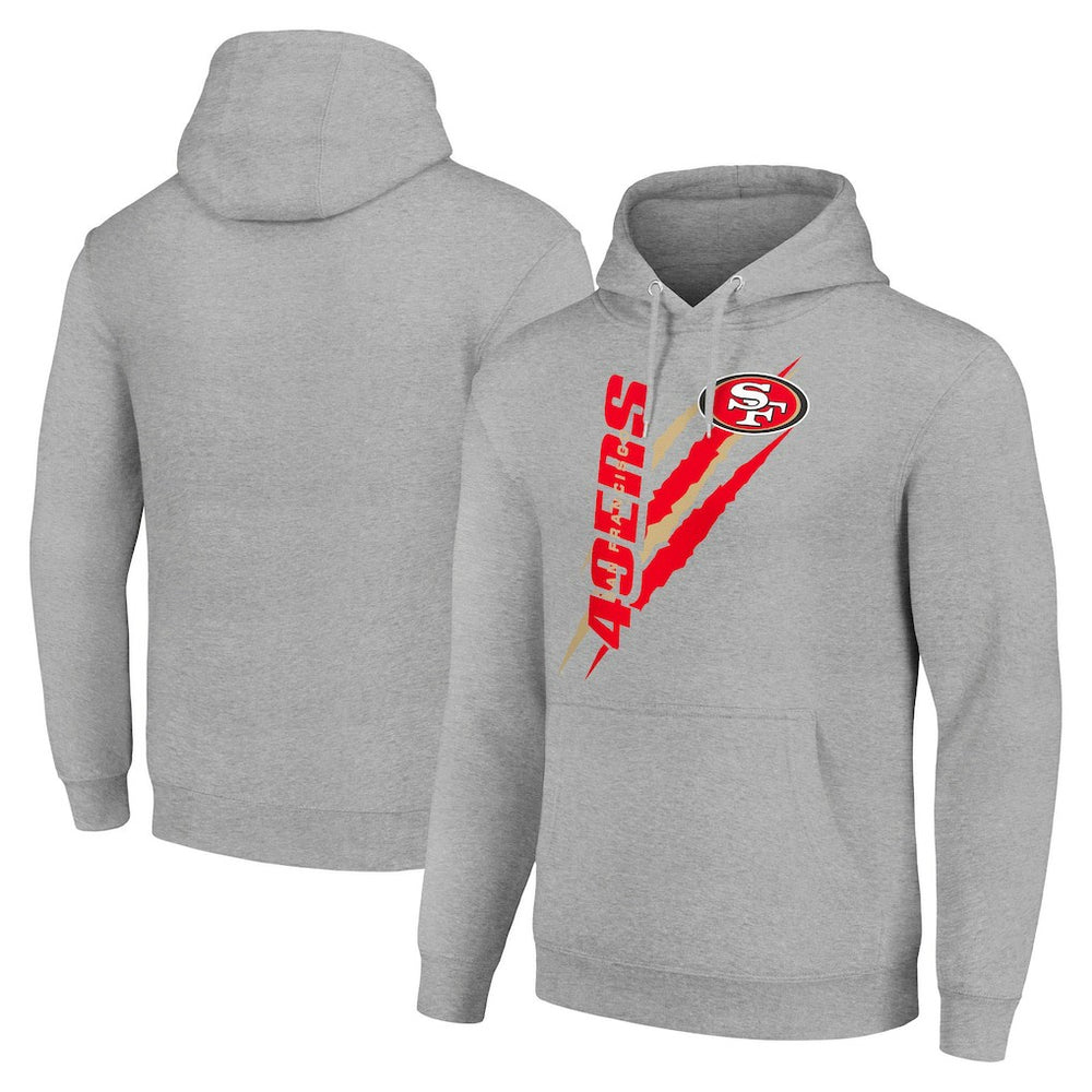 San Francisco 49ers Starter Unisex Color Scratch Fleece Pullover Hoodie - Heather Gray on sale