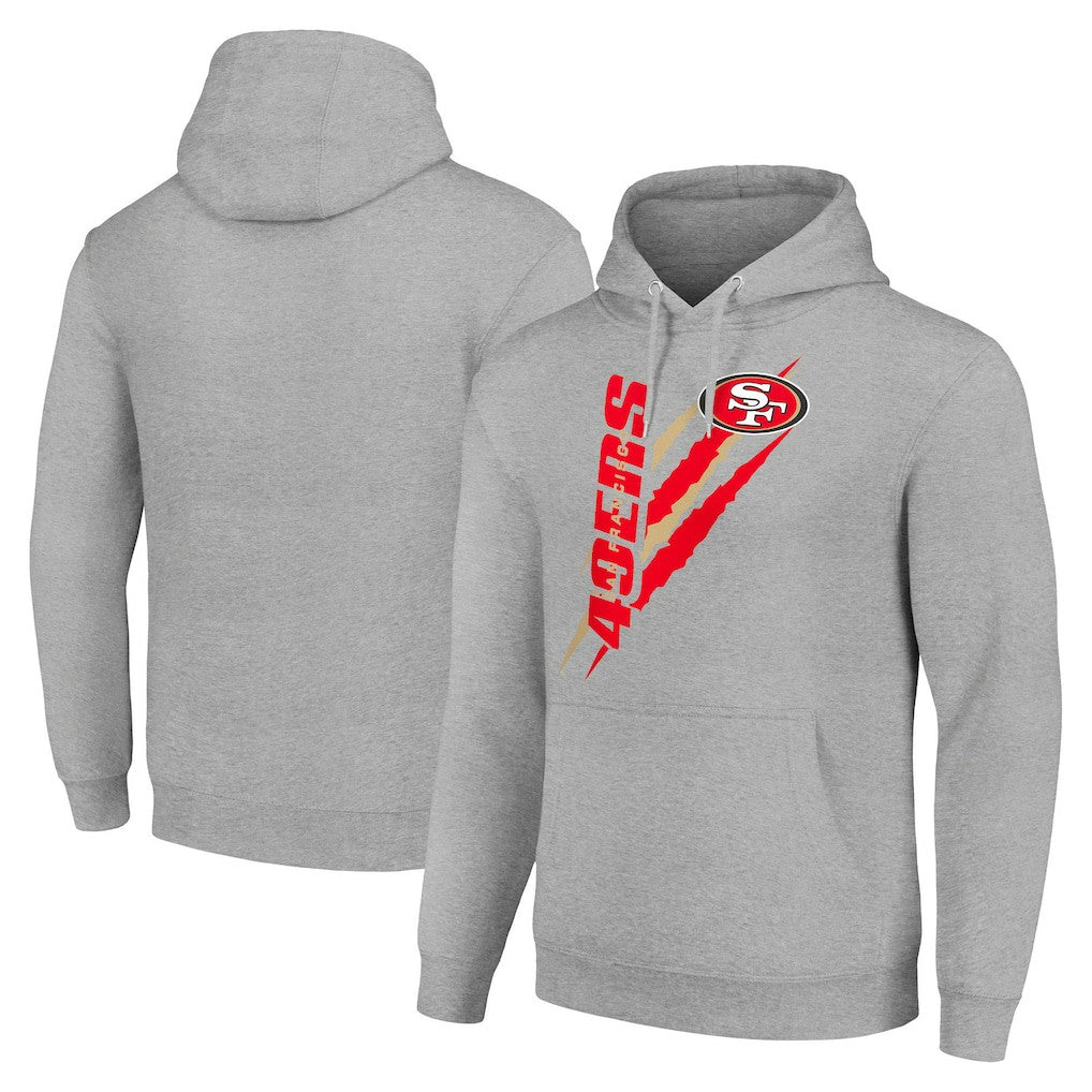 San Francisco 49ers Starter Unisex Color Scratch Fleece Pullover Hoodie - Heather Gray on sale