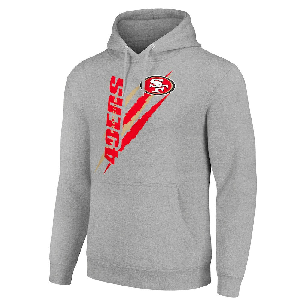 San Francisco 49ers Starter Unisex Color Scratch Fleece Pullover Hoodie - Heather Gray on sale