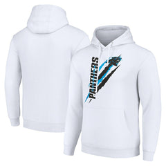 Carolina Panthers Starter Unisex Color Scratch Fleece Pullover Hoodie - White cheap