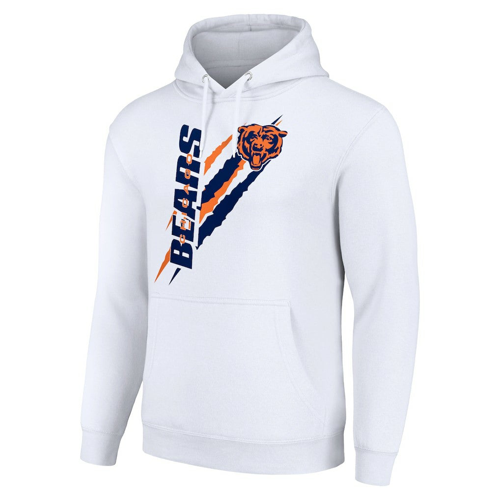 Chicago Bears Starter Unisex Color Scratch Fleece Pullover Hoodie - White on sale
