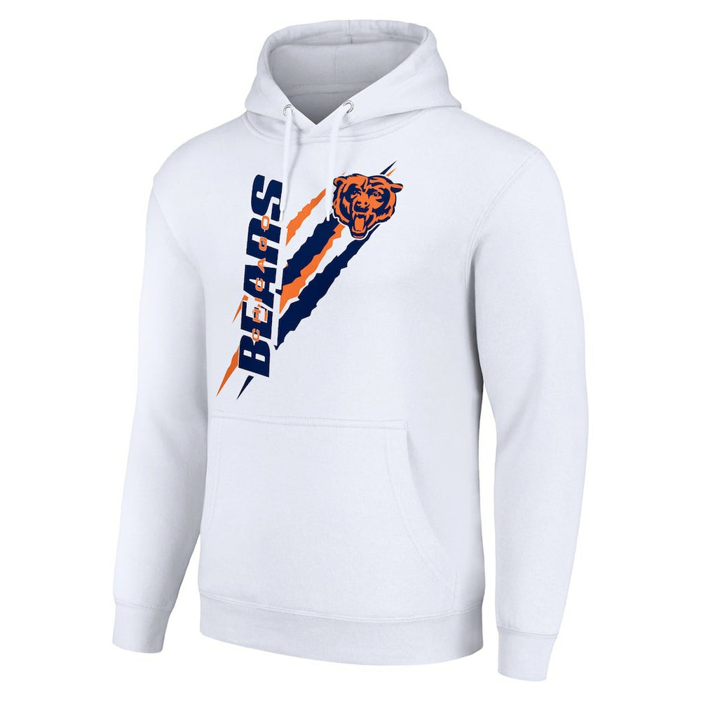 Chicago Bears Starter Unisex Color Scratch Fleece Pullover Hoodie - White on sale