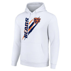 Chicago Bears Starter Unisex Color Scratch Fleece Pullover Hoodie - White on sale
