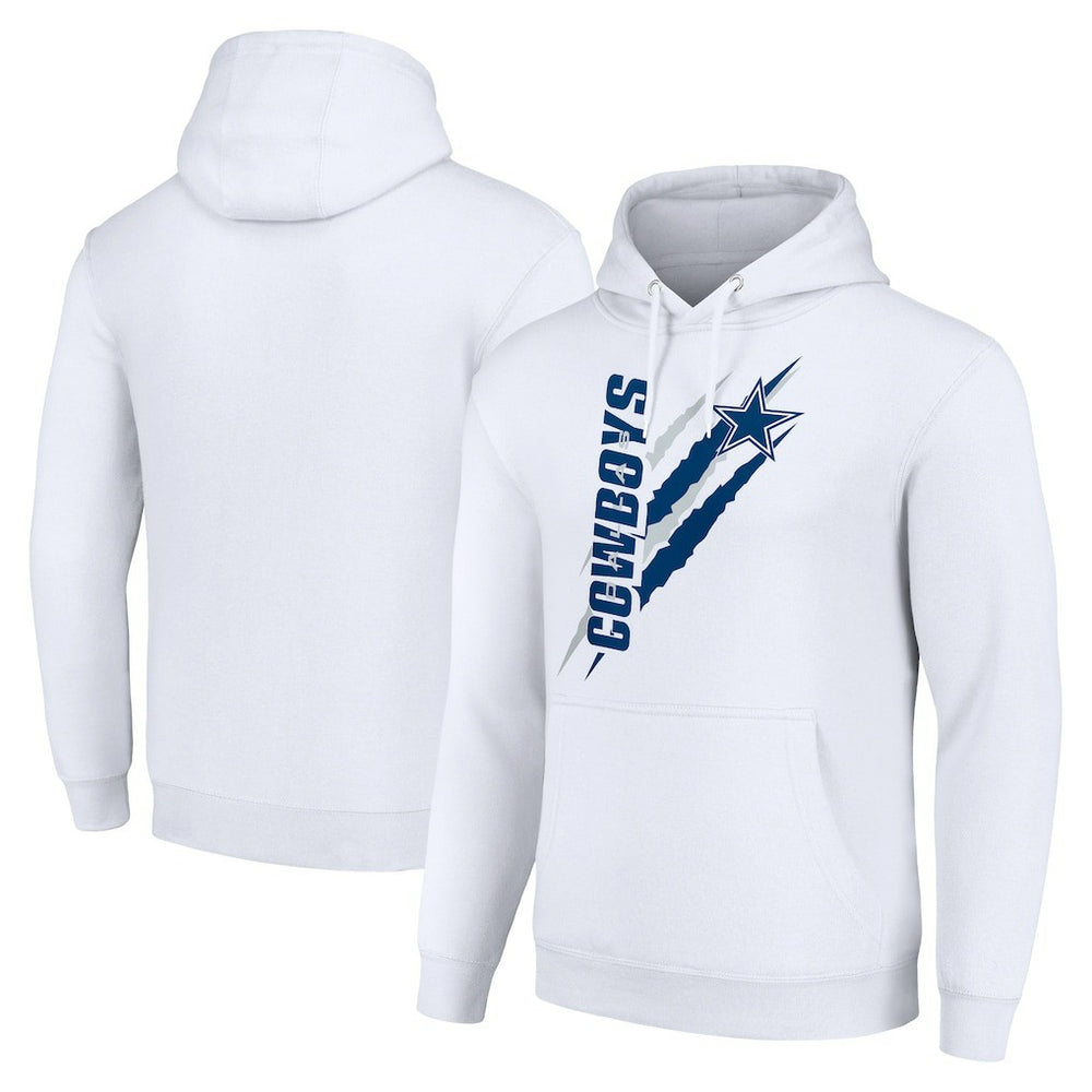 Dallas Cowboys Starter Unisex Color Scratch Fleece Pullover Hoodie - White cheap