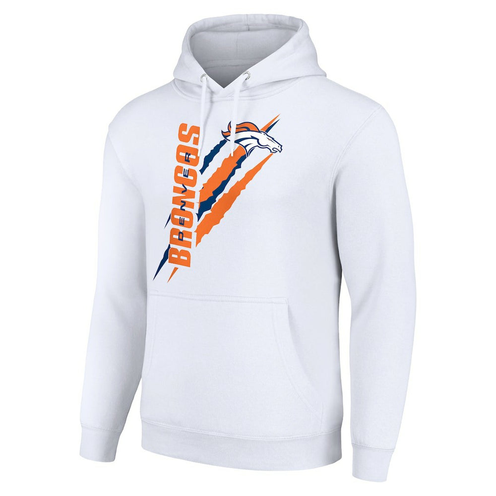 Denver Broncos Starter Unisex Color Scratch Fleece Pullover Hoodie - White sale