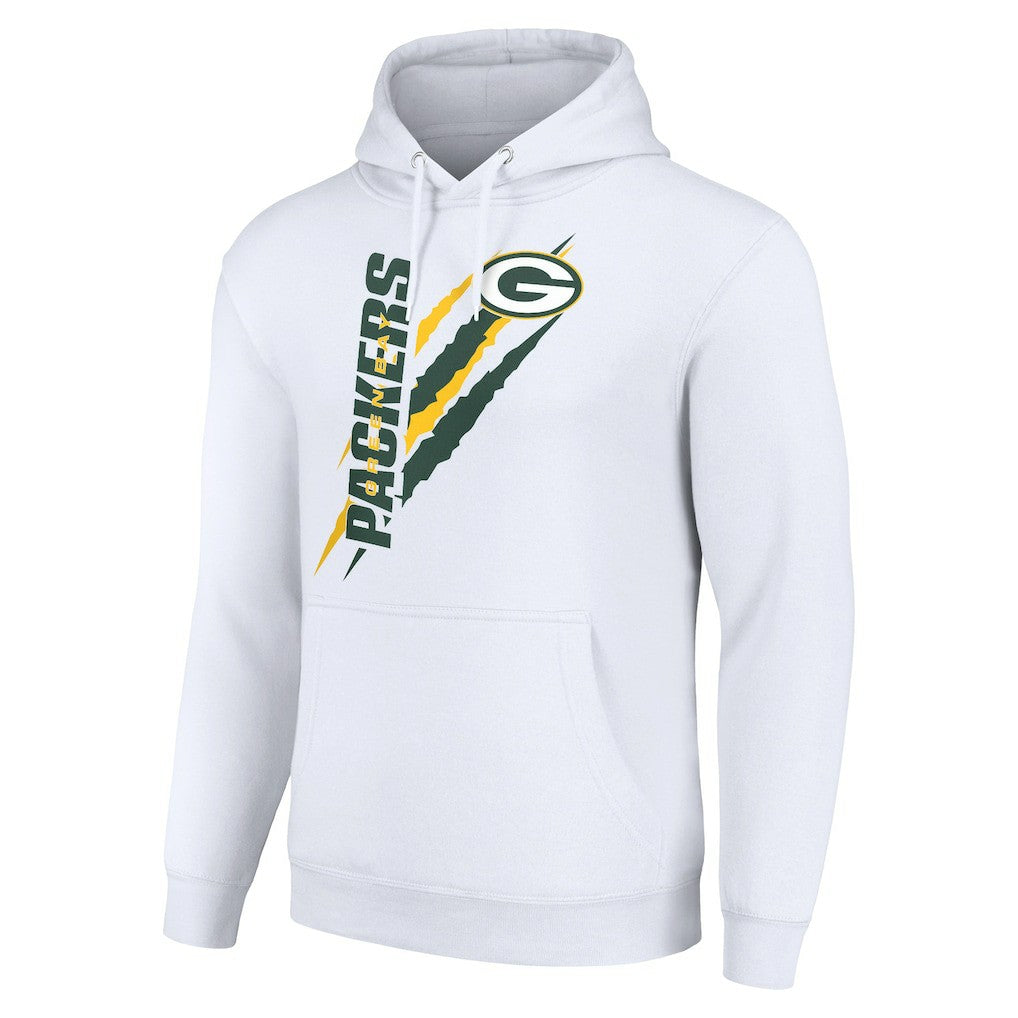 Green Bay Packers Starter Unisex Color Scratch Fleece Pullover Hoodie - White online