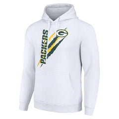 Green Bay Packers Starter Unisex Color Scratch Fleece Pullover Hoodie - White online