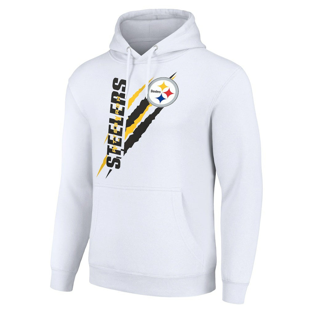 Pittsburgh Steelers Starter Unisex Color Scratch Fleece Pullover Hoodie - White outlet