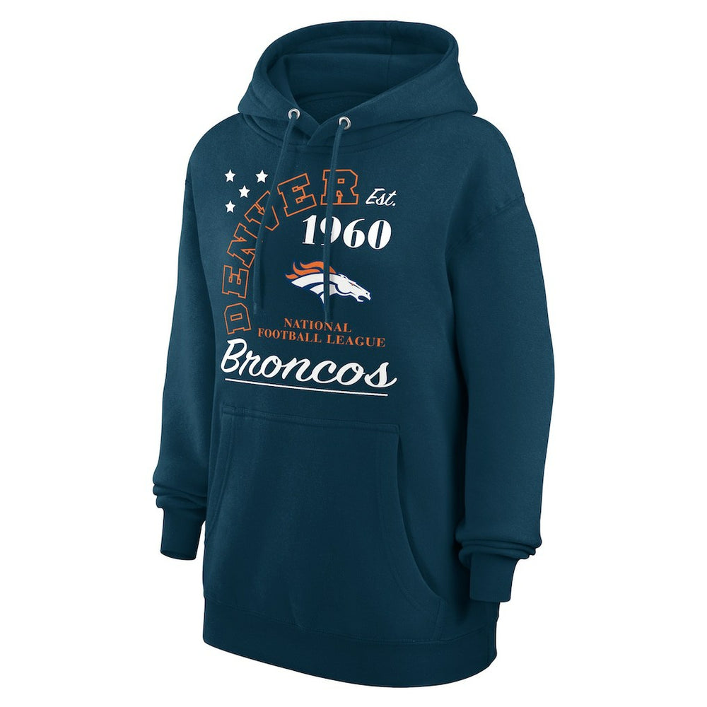 Denver Broncos Starter Unisex Arch Team Fleece Pullover Hoodie - Navy discount