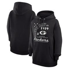Green Bay Packers Starter Unisex Arch Team Fleece Pullover Hoodie - Black for sale