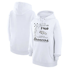 Denver Broncos Starter Unisex Arch Team Fleece Pullover Hoodie - White discount