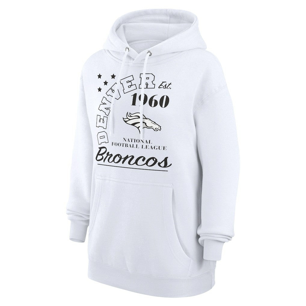Denver Broncos Starter Unisex Arch Team Fleece Pullover Hoodie - White discount