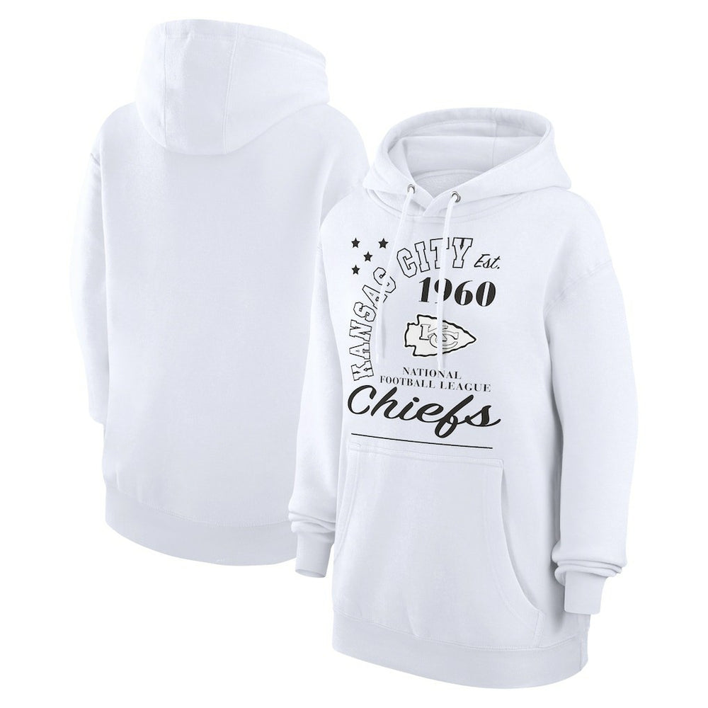 Kansas City Chiefs Starter Unisex Arch Team Fleece Pullover Hoodie - White discount