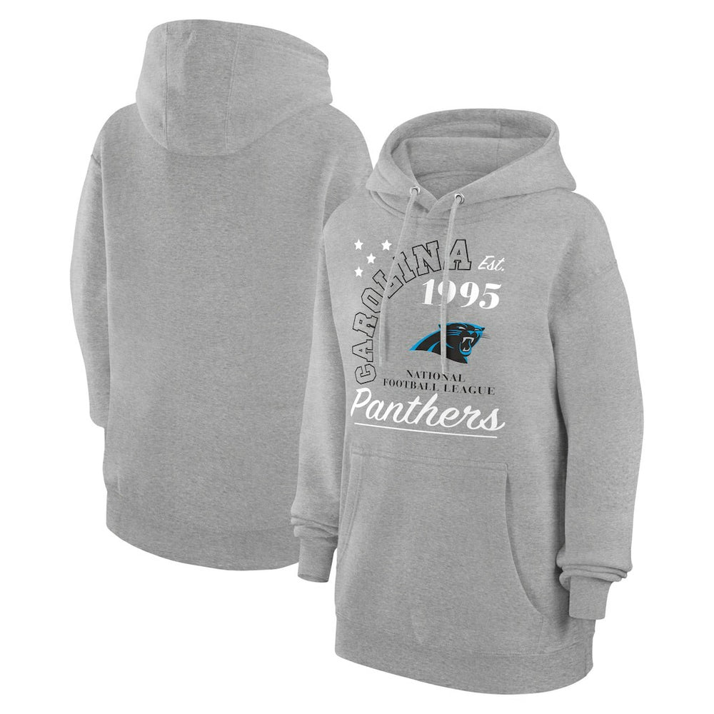 Carolina Panthers Starter Unisex Arch Team Fleece Pullover Hoodie - Heather Gray cheap