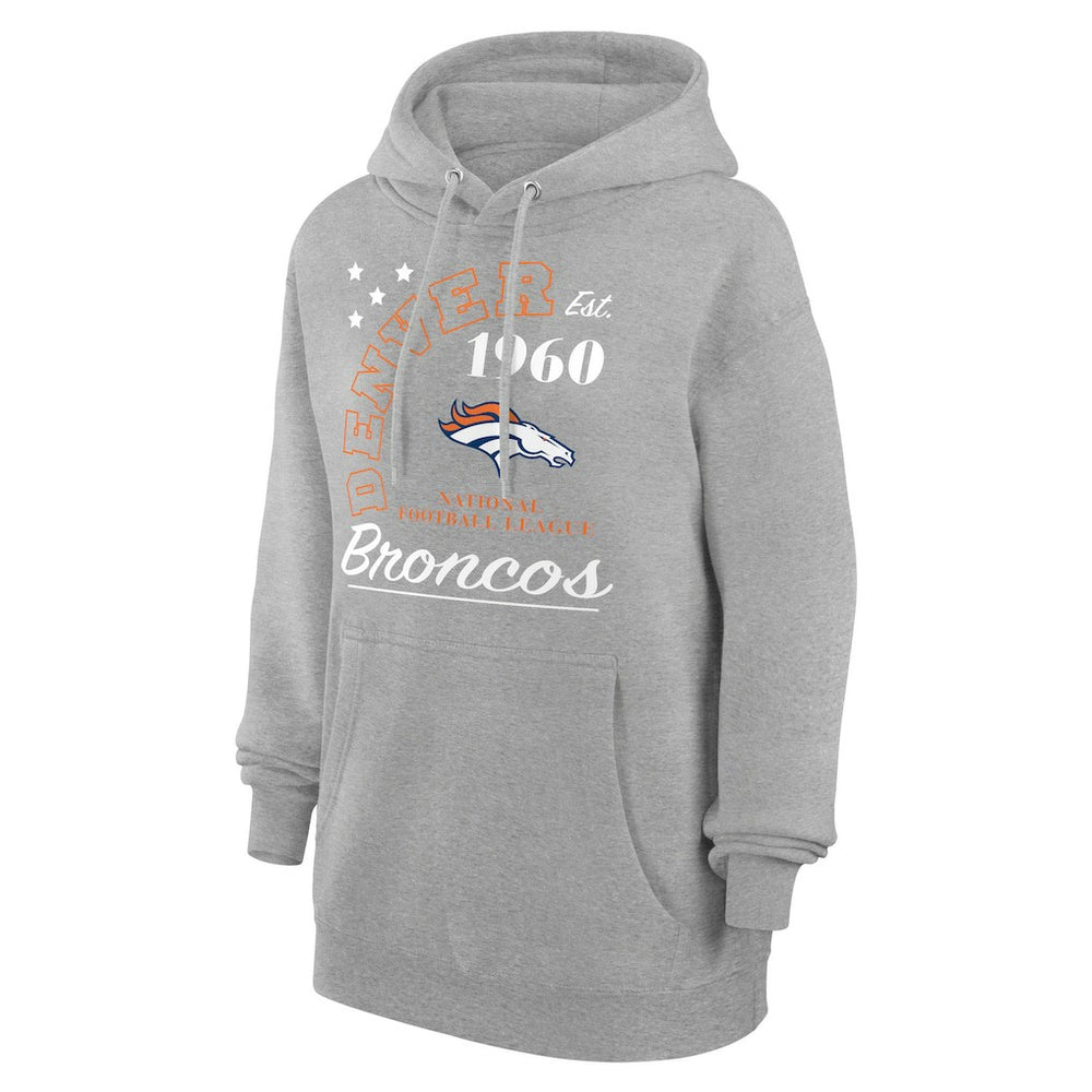 Denver Broncos Starter Unisex Arch Team Fleece Pullover Hoodie - Heather Gray sale