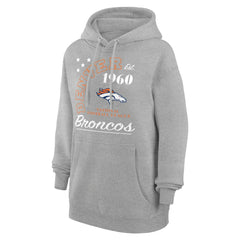 Denver Broncos Starter Unisex Arch Team Fleece Pullover Hoodie - Heather Gray sale