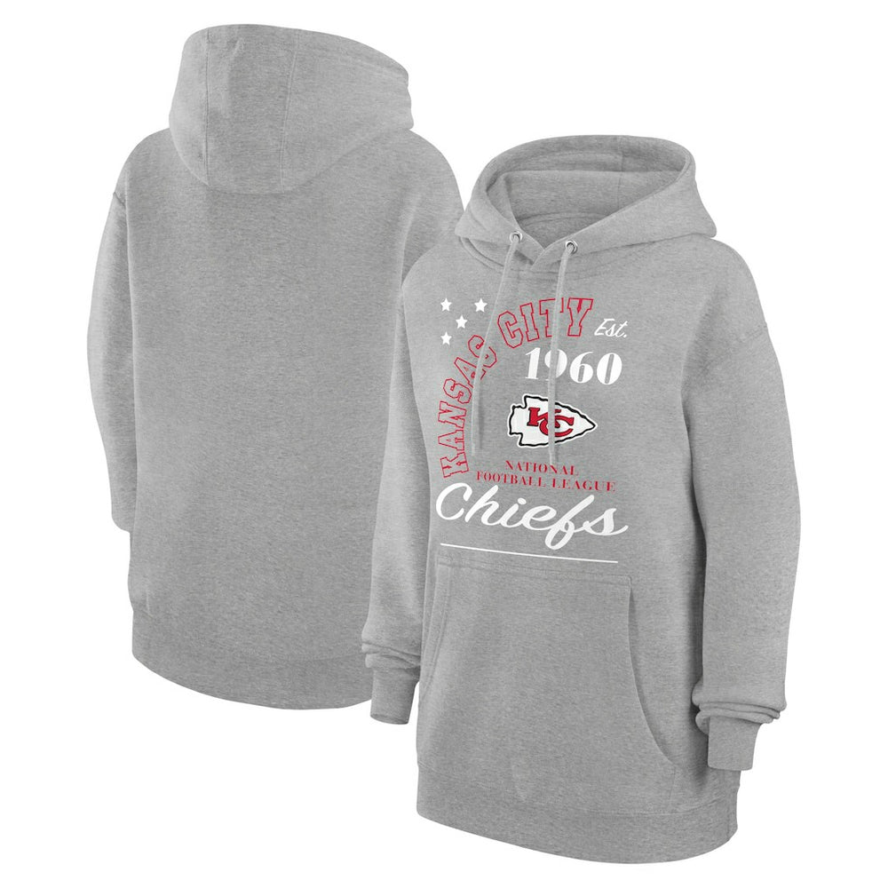Kansas City Chiefs Starter Unisex Arch Team Fleece Pullover Hoodie - Heather Gray on sale