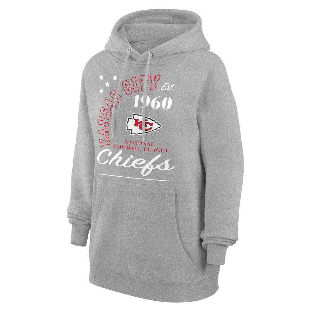 Kansas City Chiefs Starter Unisex Arch Team Fleece Pullover Hoodie - Heather Gray on sale