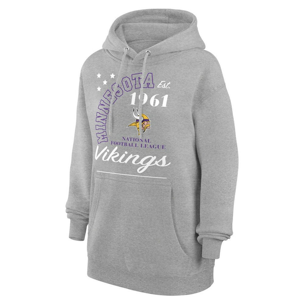 Minnesota Vikings Starter Unisex Arch Team Fleece Pullover Hoodie - Heather Gray cheap