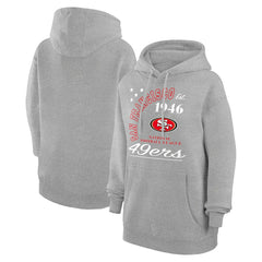 San Francisco 49ers Starter Unisex Arch Team Fleece Pullover Hoodie - Heather Gray on sale