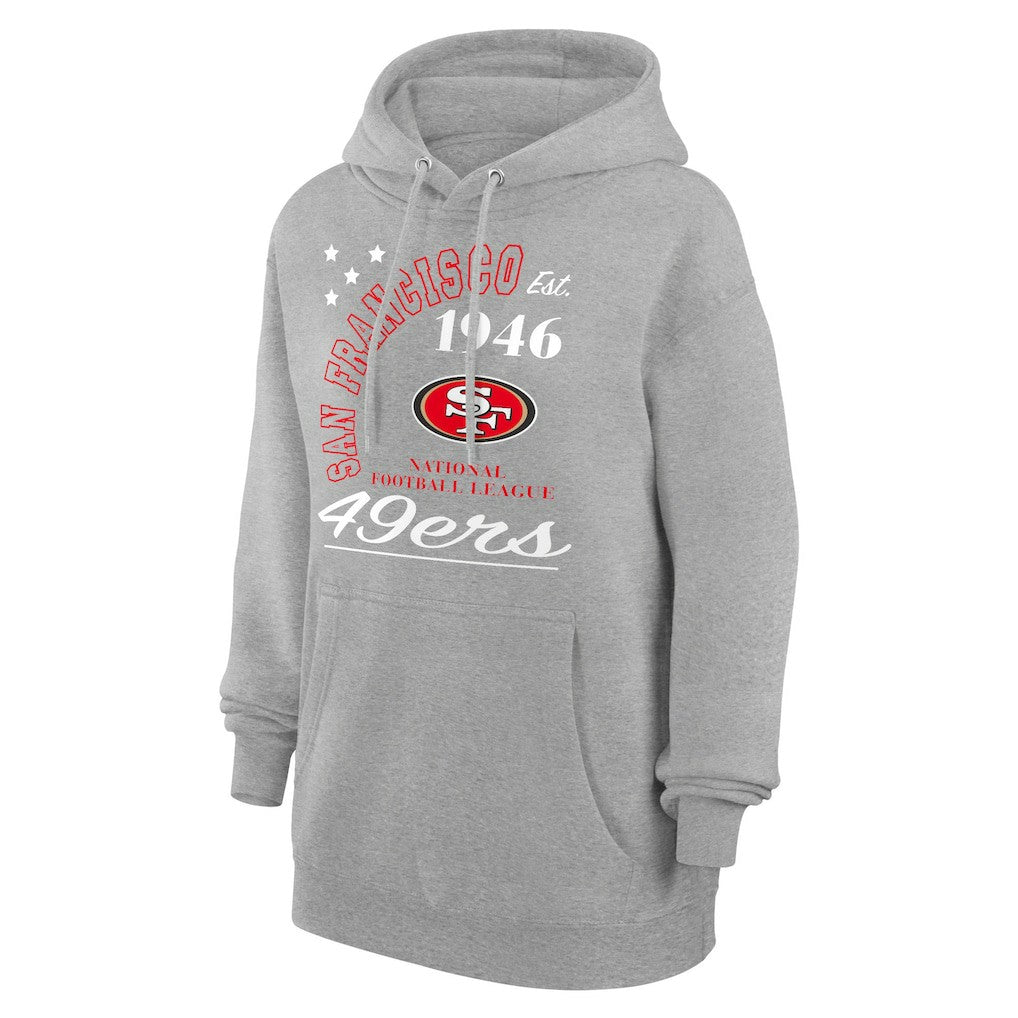 San Francisco 49ers Starter Unisex Arch Team Fleece Pullover Hoodie - Heather Gray on sale