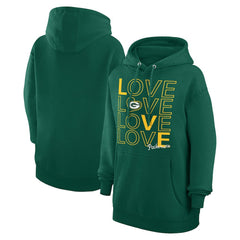 Green Bay Packers G-III 4Her by Carl Banks Women's Love Graphic Pullover Hoodie - Hunter Green cheap