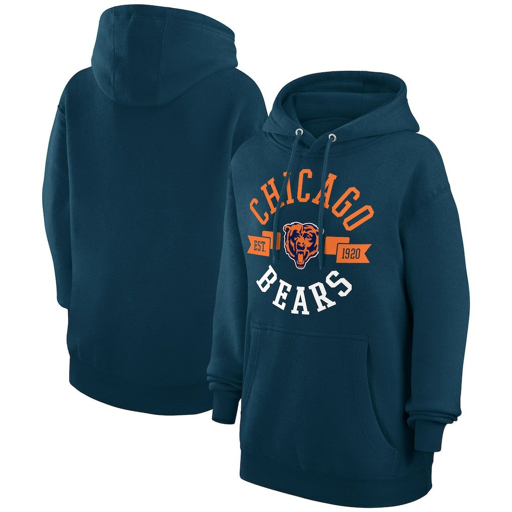 Chicago Bears G-III 4Her by Carl Banks Women's City Graphic Team Fleece Pullover Hoodie - Navy discount