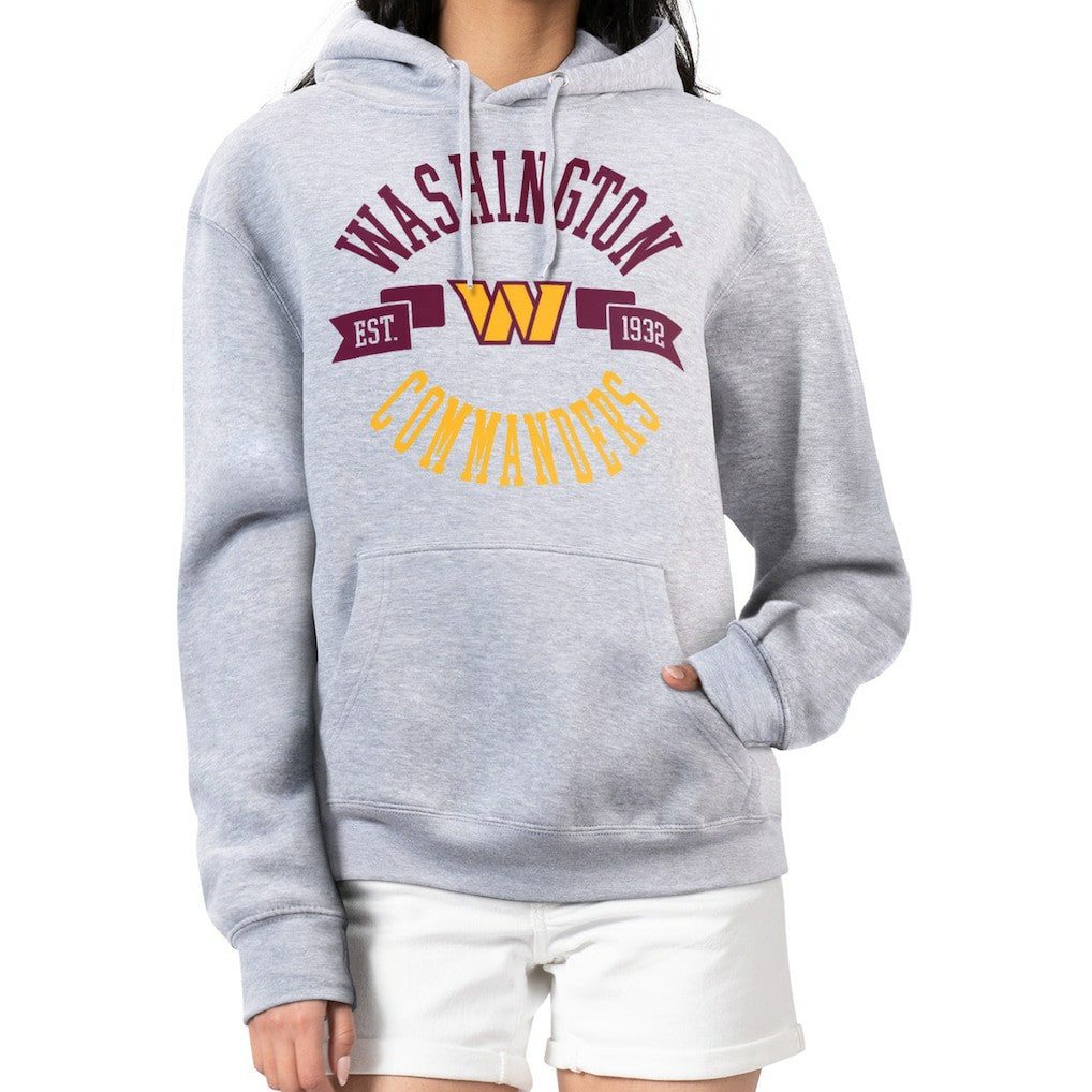 Washington Commanders G-III 4Her by Carl Banks Women's City Graphic Team Fleece Pullover Hoodie - Heather Gray cheap