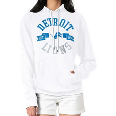 Detroit Lions G-III 4Her by Carl Banks Women's City Graphic Team Fleece Pullover Hoodie - White sale