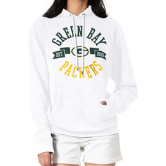 Green Bay Packers G-III 4Her by Carl Banks Women's City Graphic Team Fleece Pullover Hoodie - White sale
