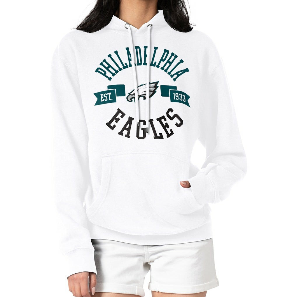 Philadelphia Eagles G-III 4Her by Carl Banks Women's City Graphic Team Fleece Pullover Hoodie - White online