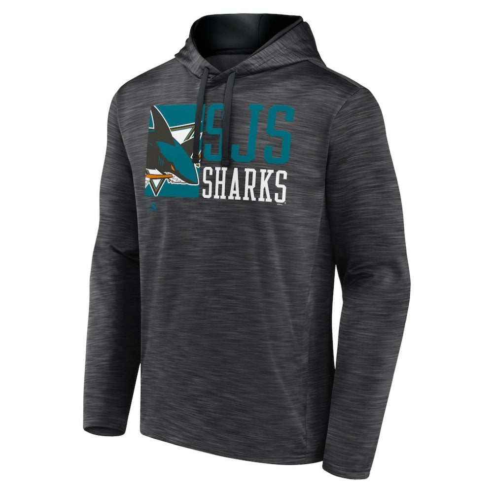 San Jose Sharks Fanatics Never Quit Pullover Hoodie - Charcoal Hoodies