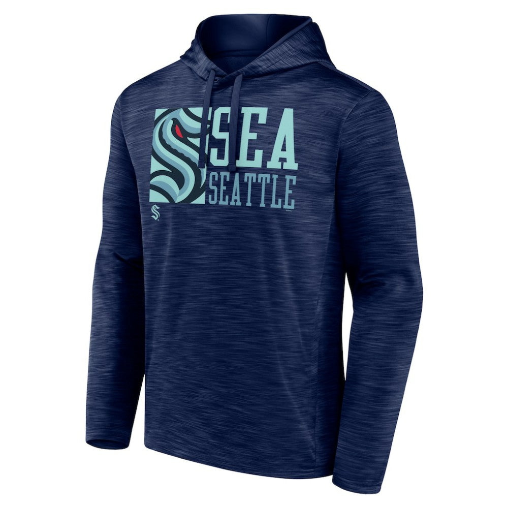 Seattle Kraken Fanatics Never Quit Pullover Hoodie - Deep Sea Blue Hoodies