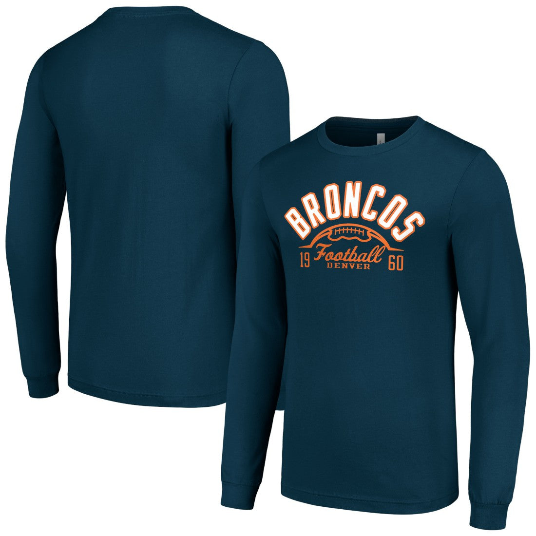 Denver Broncos Starter Half Ball Team Long Sleeve T-Shirt - Navy online