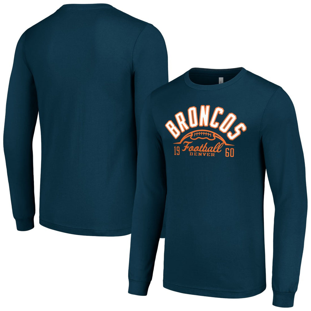 Denver Broncos Starter Half Ball Team Long Sleeve T-Shirt - Navy online