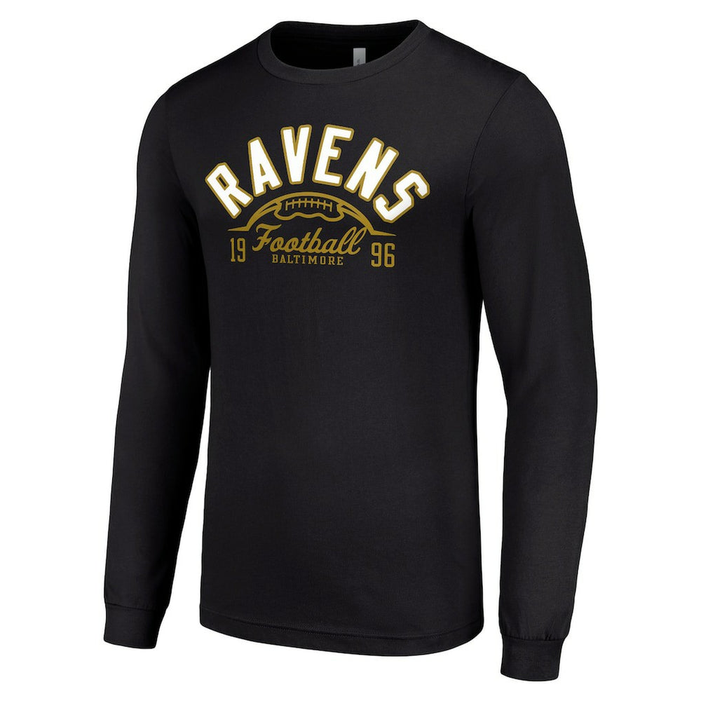Baltimore Ravens Starter Half Ball Team Long Sleeve T-Shirt - Black cheap