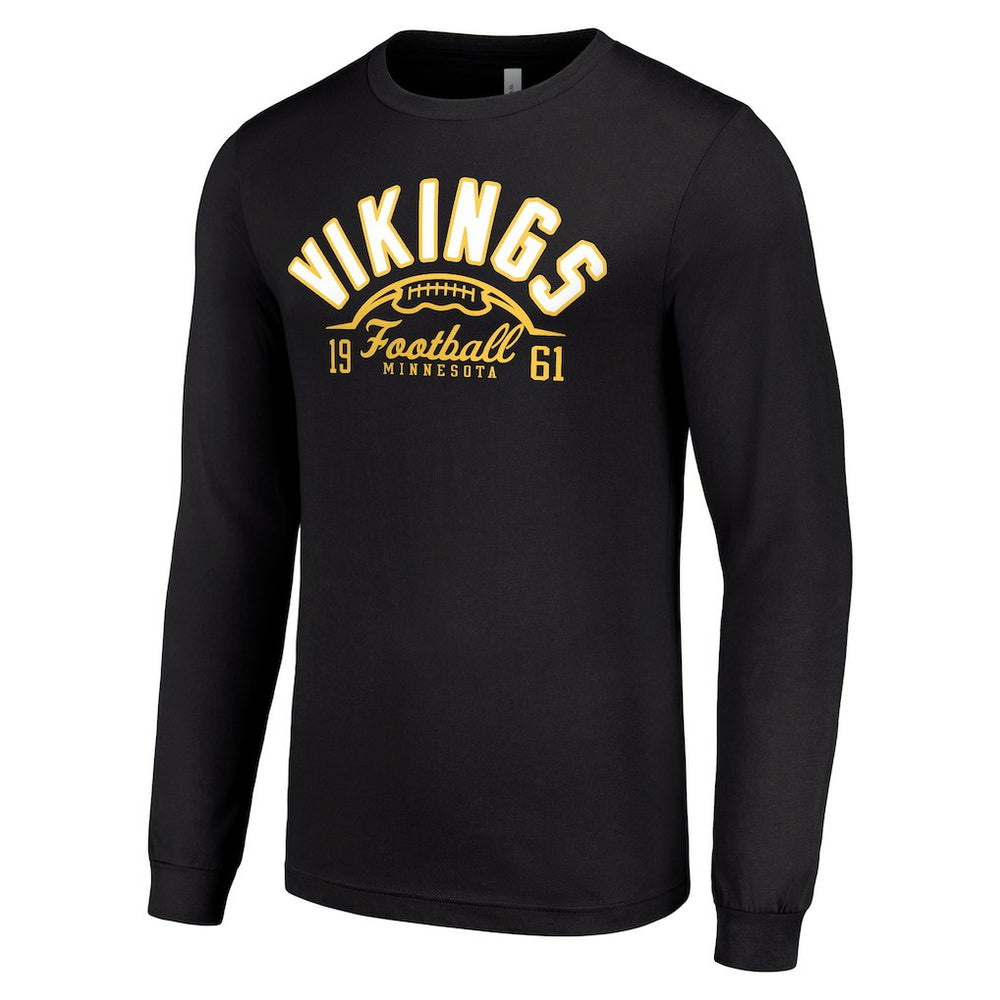 Minnesota Vikings Starter Half Ball Team Long Sleeve T-Shirt - Black on sale