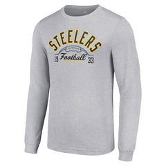 Pittsburgh Steelers Starter Half Ball Team Long Sleeve T-Shirt - Heather Gray on sale