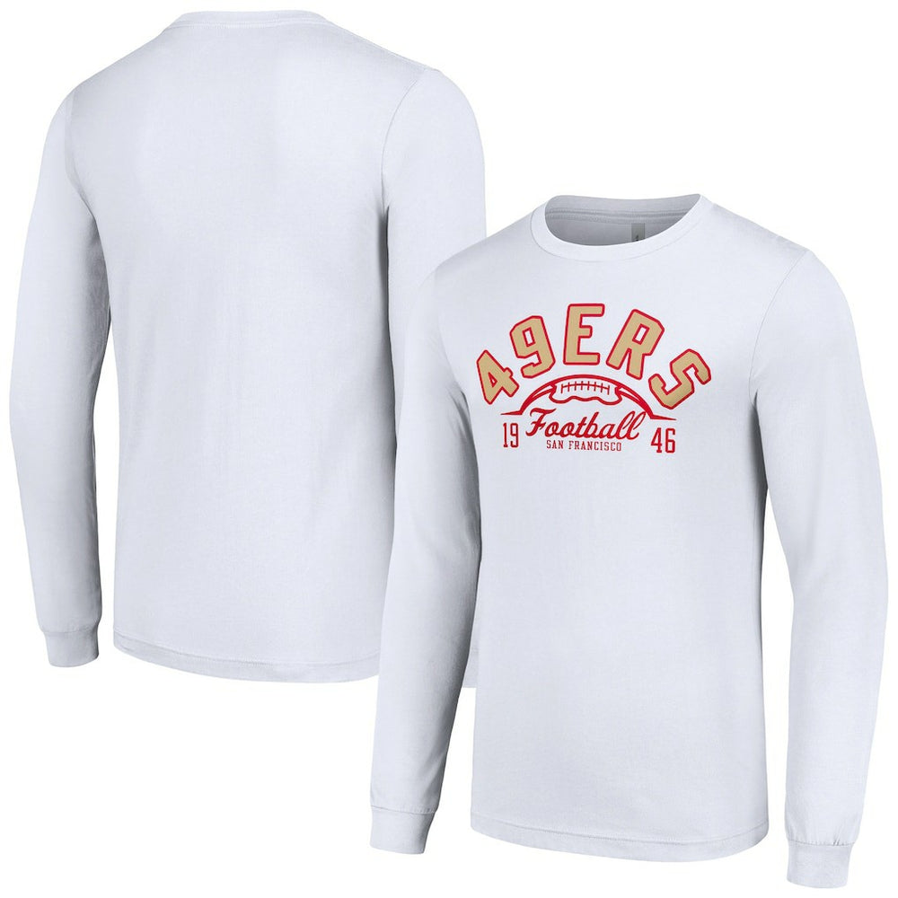 San Francisco 49ers Starter Half Ball Team Long Sleeve T-Shirt - White discount