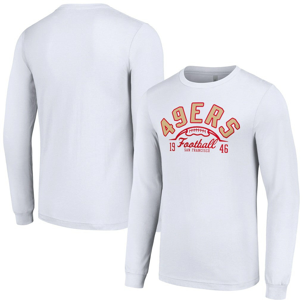 San Francisco 49ers Starter Half Ball Team Long Sleeve T-Shirt - White discount
