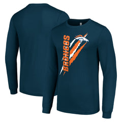 Denver Broncos Starter Color Scratch Long Sleeve T-Shirt - Navy online