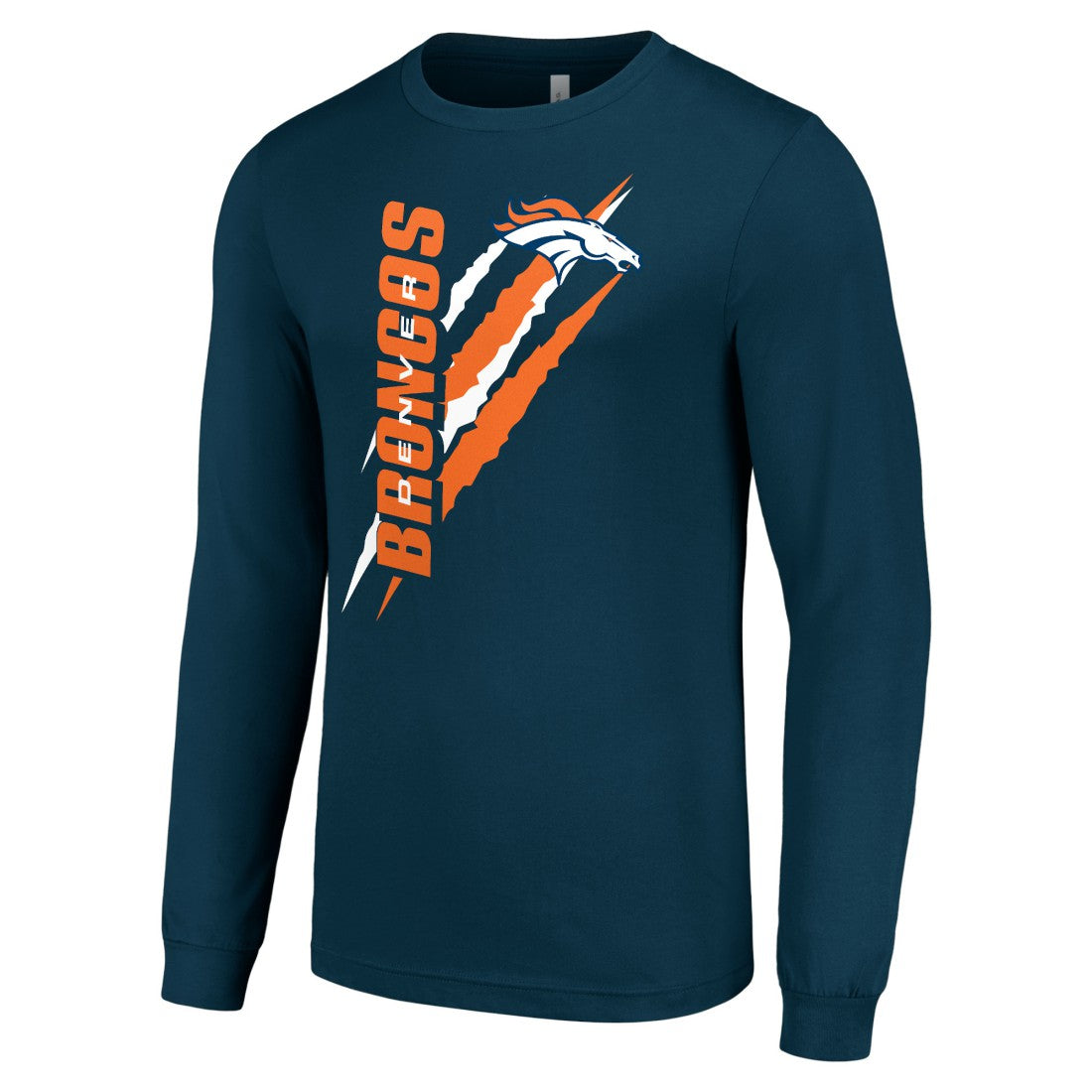 Denver Broncos Starter Color Scratch Long Sleeve T-Shirt - Navy online
